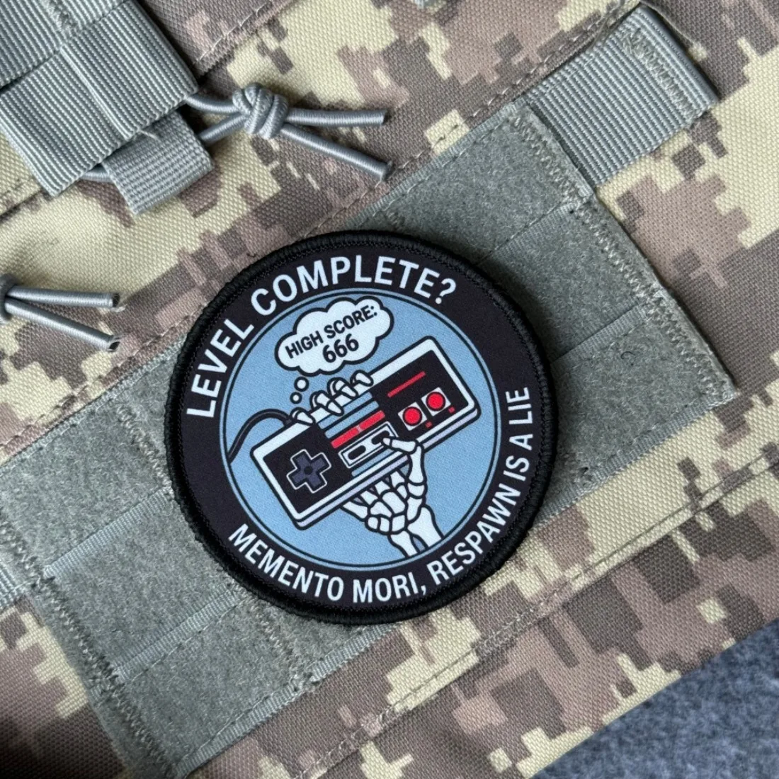 Parche táctico Velcro mano esqueleto gamer nivel completo - imagen 4