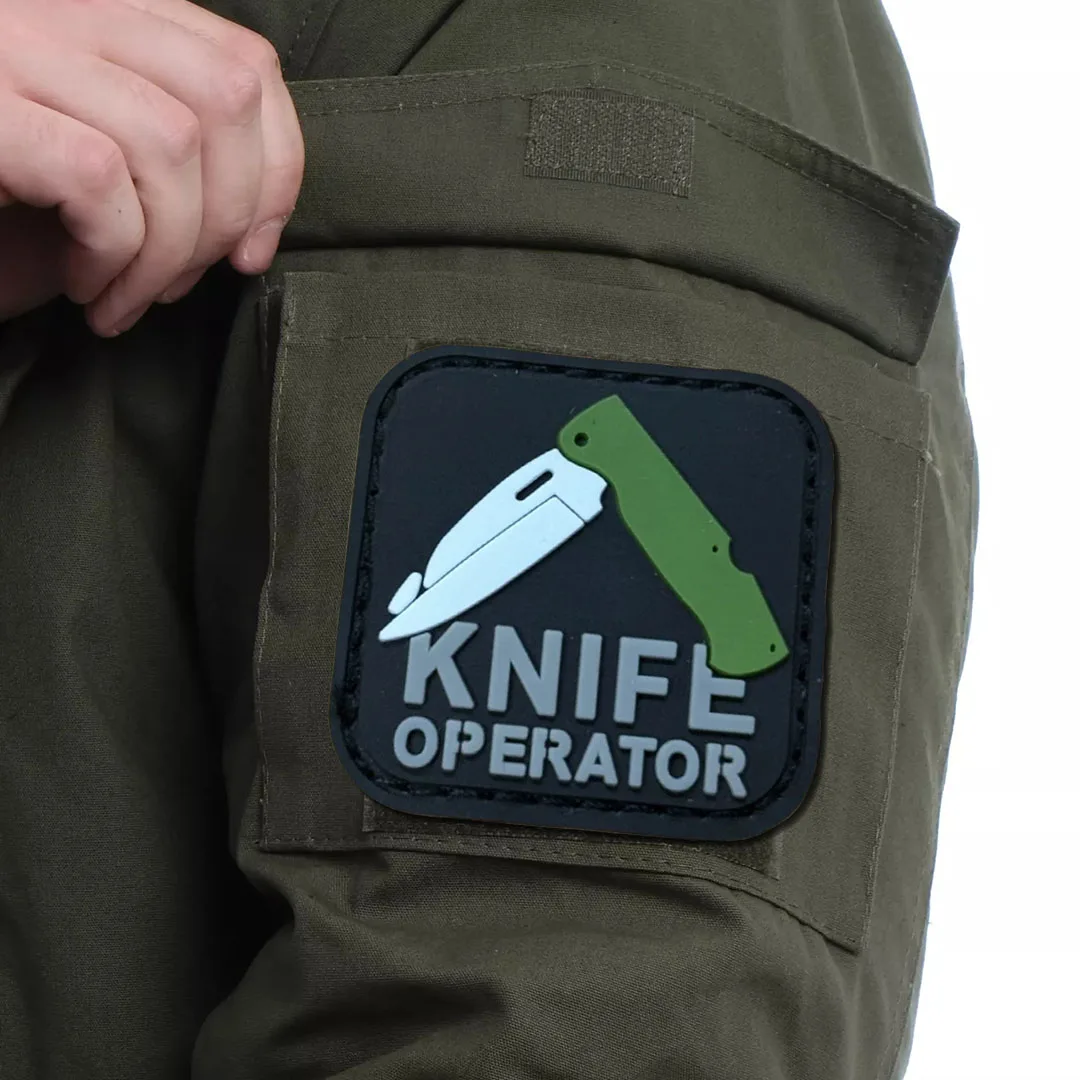 Parche de moral táctico operador cuchillo PVC con gancho y bucle - imagen 3
