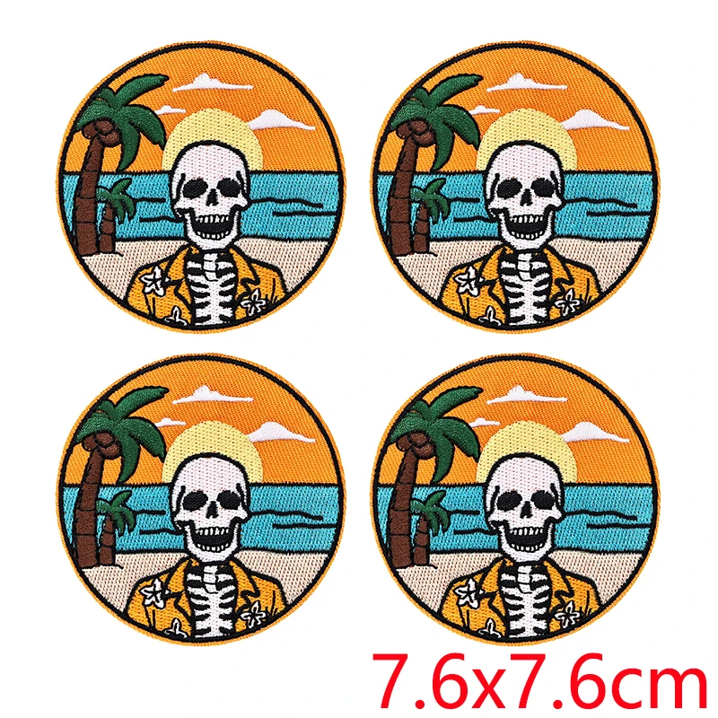 Parches termoadhesivos calaveras retro náuticas – DIY bordados - imagen 5