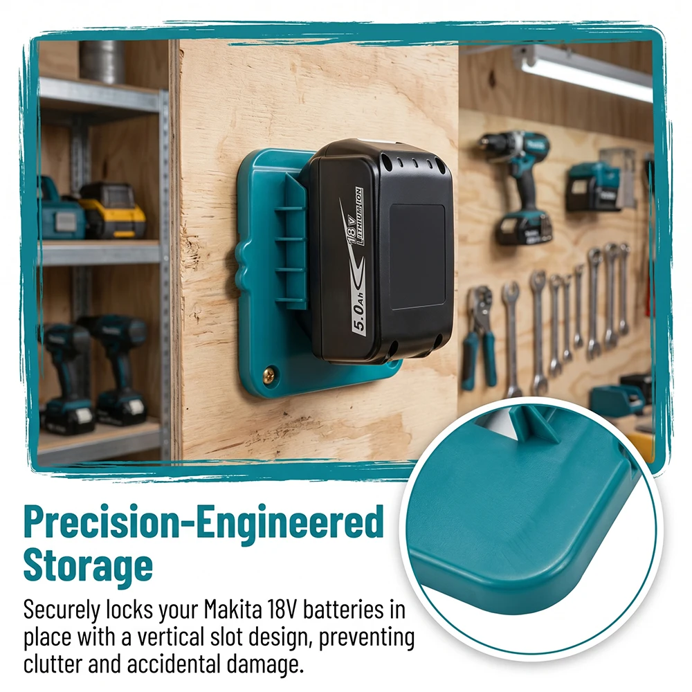 Soporte de montaje con fijación por clic Makita para baterías portátiles - imagen 4