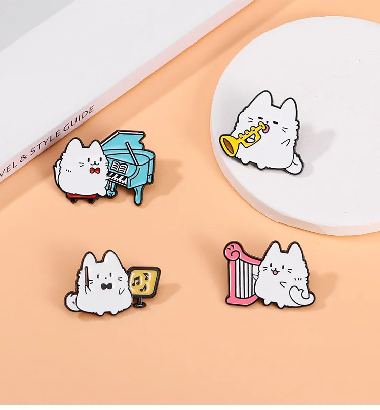 Broche de gato creativo estilo dibujos animados