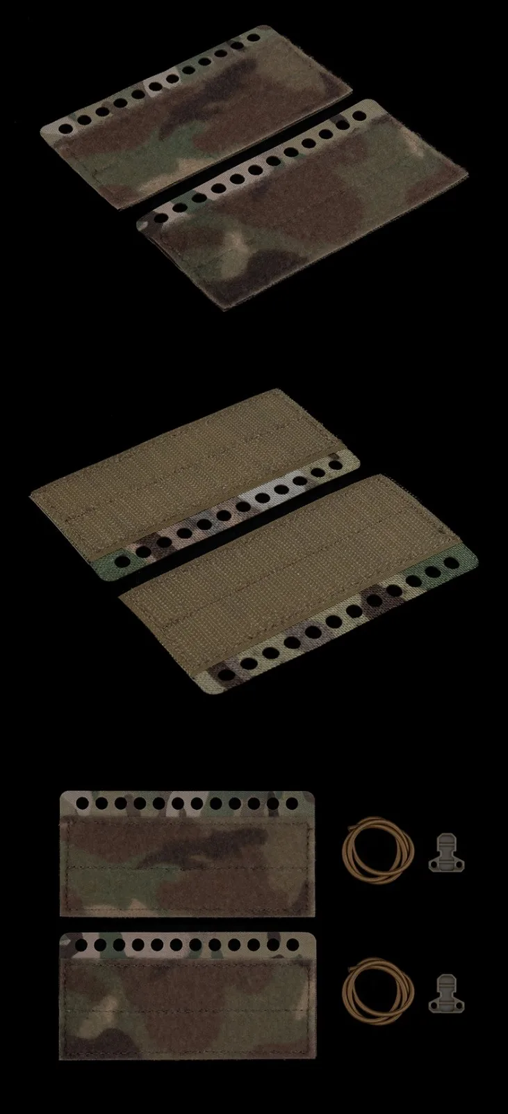 Panel táctico instalado en equipamiento MOLLE para acceso rápido