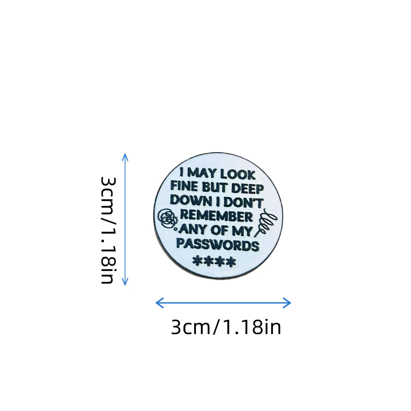 Broche con texto divertido mujer, accesorio para bolso - imagen 3