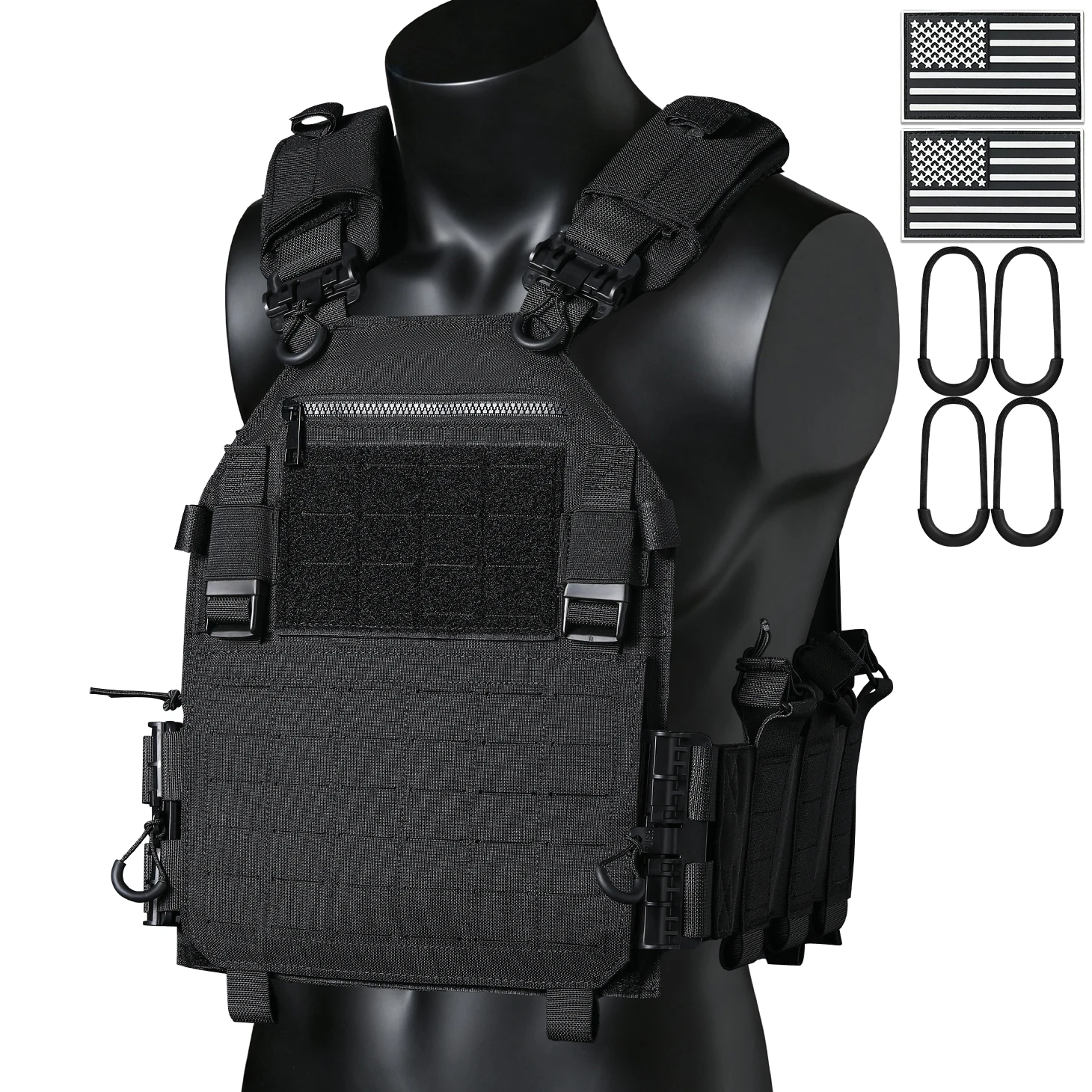 Chaleco táctico de caza MOLLE ajustable con corte láser - imagen 5