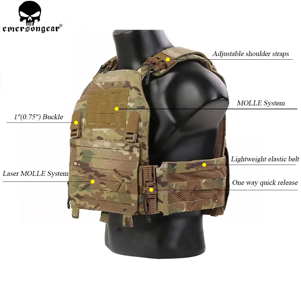 Vista frontal del chaleco EMERSONGEAR LVAC ASSAULT