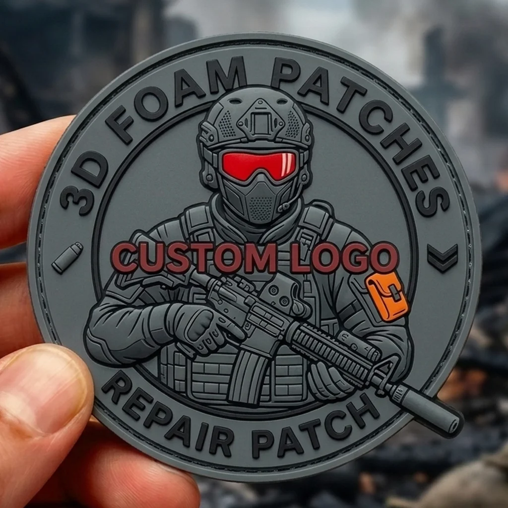 Parche táctico termoadhesivo silicona logotipo personalizado velcro - imagen 3