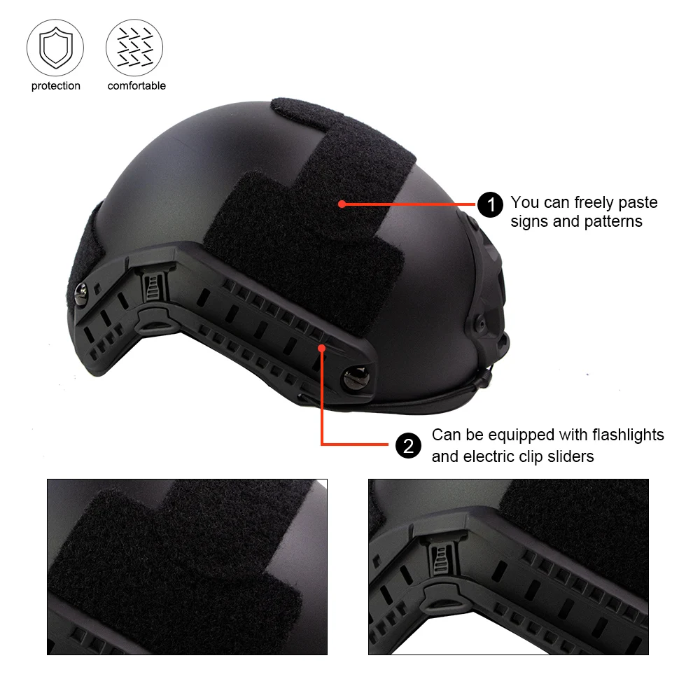 JOAXOR Airsoft Fast MH Casco táctico exterior con relleno de repuesto