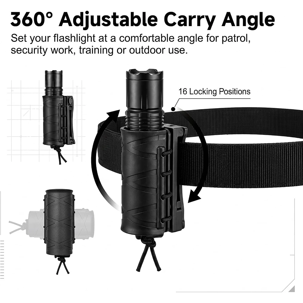 Funda táctica giratoria para linterna de cinturón de servicio - imagen 3