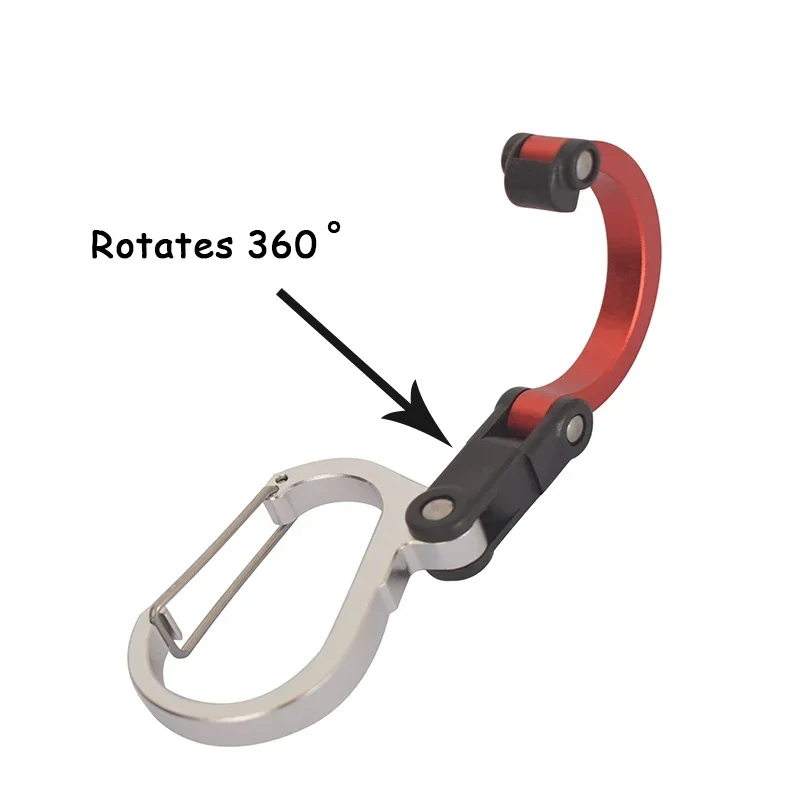 Mosquetón táctico giratorio 360º para mochila de camping y senderismo - imagen 4