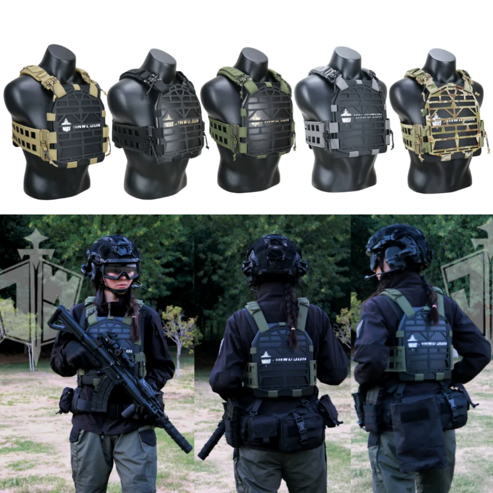 Chaleco táctico modular airsoft con marco porta-placas UHMWPE/EVA - imagen 2