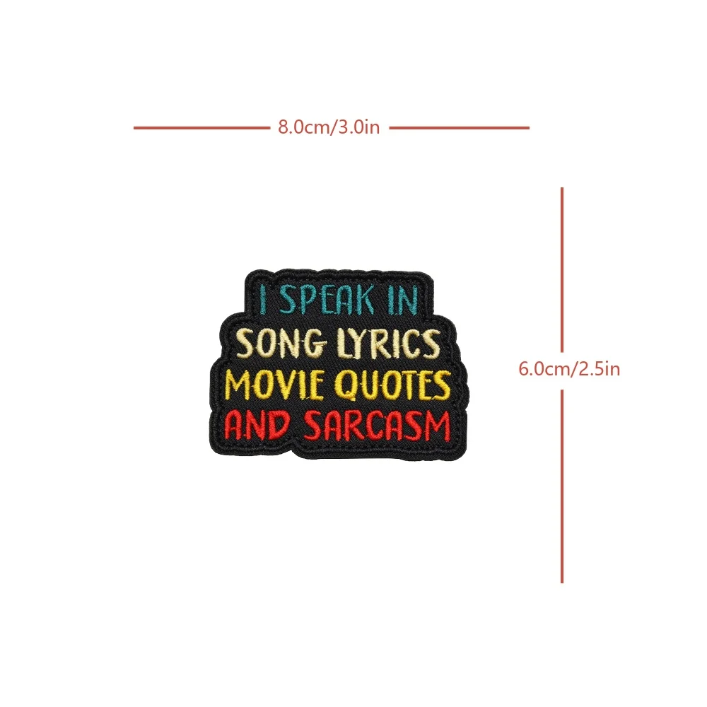 Parche táctico bordado SPEAK IN SARCASM – Moral con velcro MOLLE - imagen 4