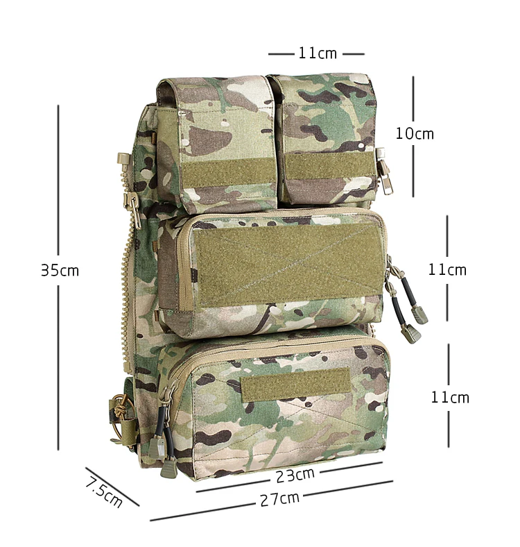 Bolsa táctica con panel y cremallera