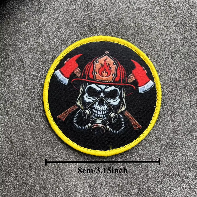 Parche táctico bombero impreso con velcro para mochila y ropa