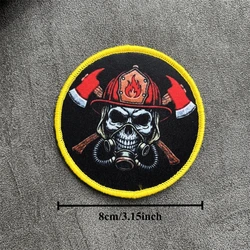 Parche táctico bombero impreso con velcro para mochila y ropa