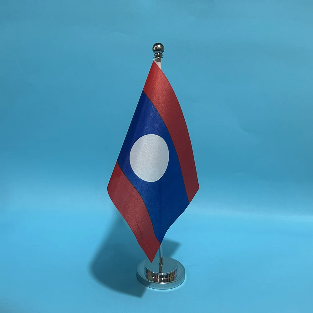 Bandera de Laos en formato decorativo de escritorio