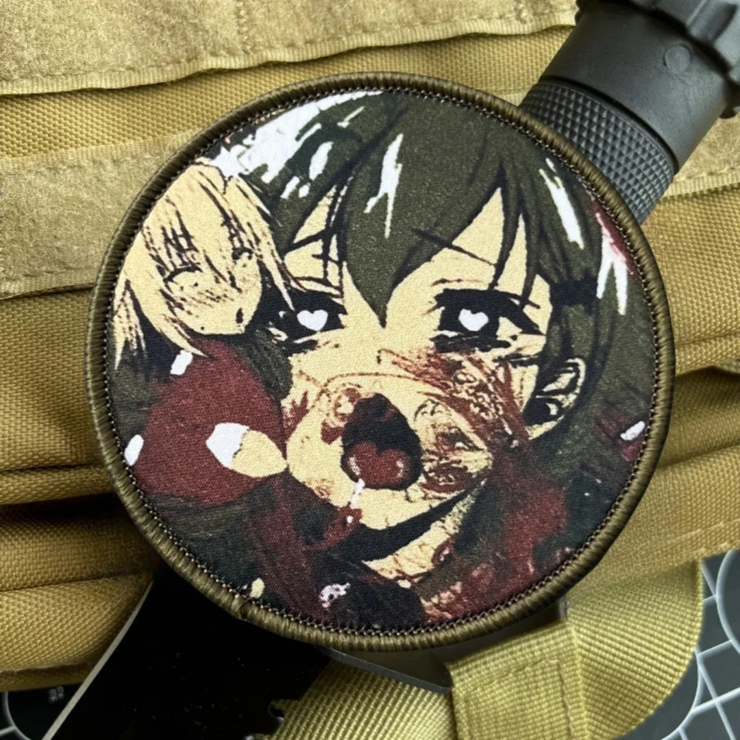 Akhegao parche táctico moral divertida de chica dibujo animado velcro - imagen 3