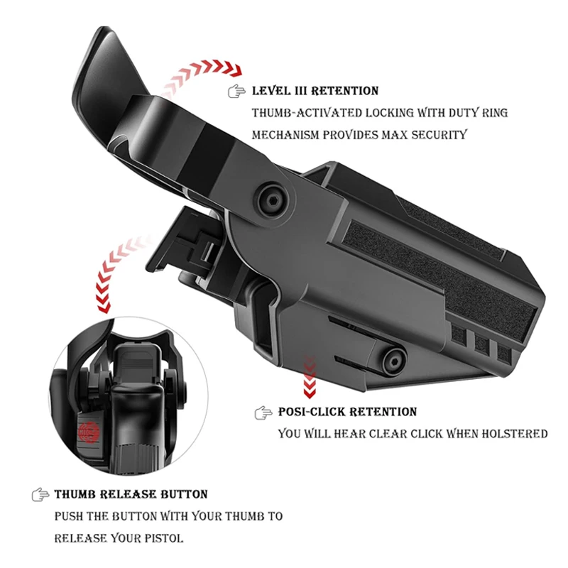 Funda táctica OWB con retención para pistola mano derecha - imagen 2