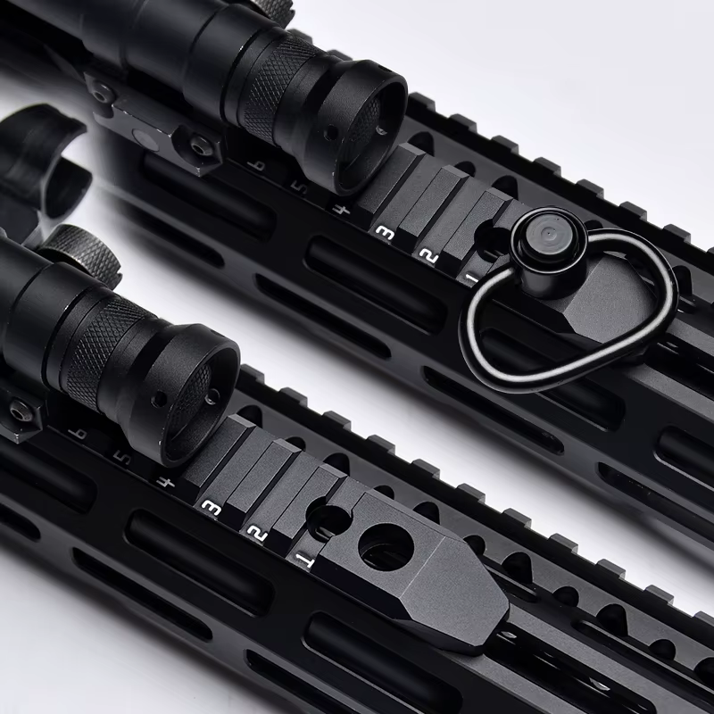 Riel Picatinny 20mm CNC táctico MLOK/Keymod con soporte para linterna - imagen 2