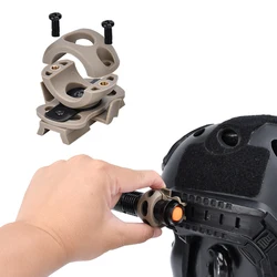 Soporte linterna táctica para casco con anillo de liberación rápida