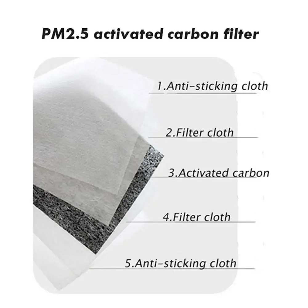 Mascarilla PM2.5 con carbón activo, filtro antipolvo desechable