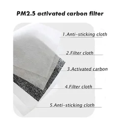 Mascarilla PM2.5 con carbón activo, filtro antipolvo desechable