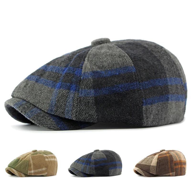 Boina tweed británica taxista detective retro de espiga - imagen 4