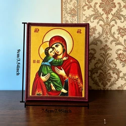 Parche religioso ortodoxo Virgen María Jesús San Panteleimon velcro