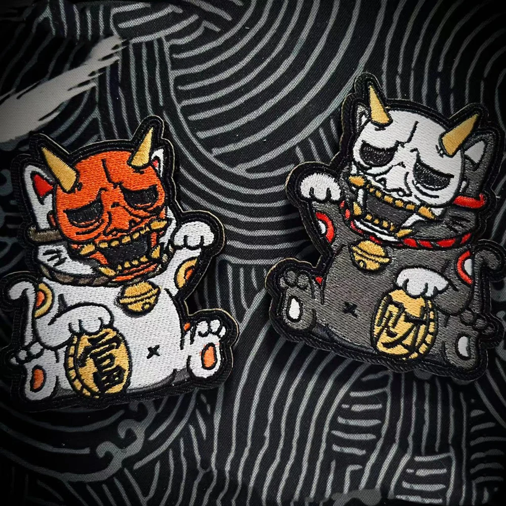 Prajna parche bordado gato riqueza – insignia táctica mochila - imagen 2