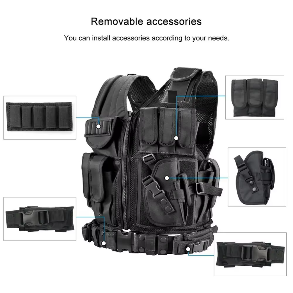 Chaleco táctico SWAT Multibolsillo Airsoft – Ligero combate - imagen 2