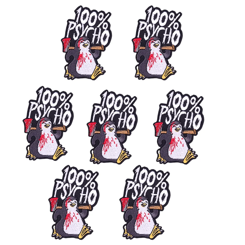 Psycho Fusible parche termoadhesivo bordado animales dibujos animados - imagen 2
