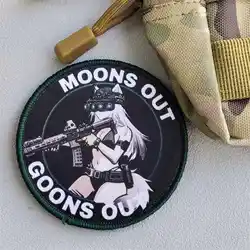 Parches tácticos gancho y bucle estampado Moons Out Goons para ropa