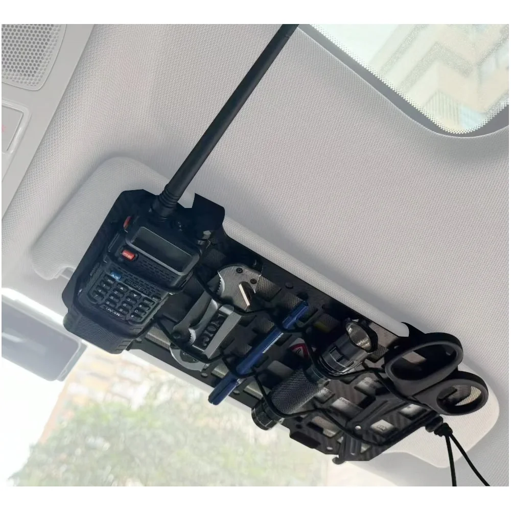 Organizador táctico MOLLE rígido para visera de coche con EDC - imagen 3