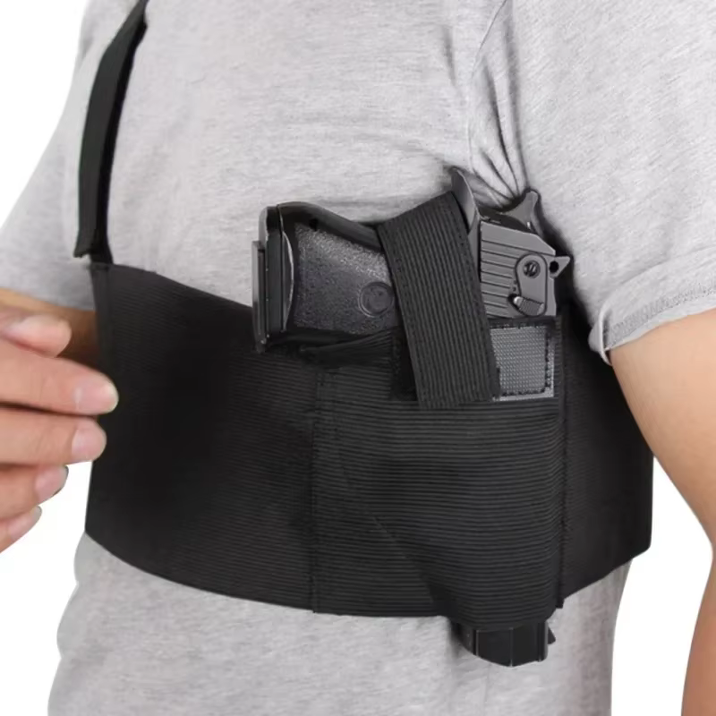 Funda táctica oculta pistola banda para el vientre elástica transporte - imagen 2