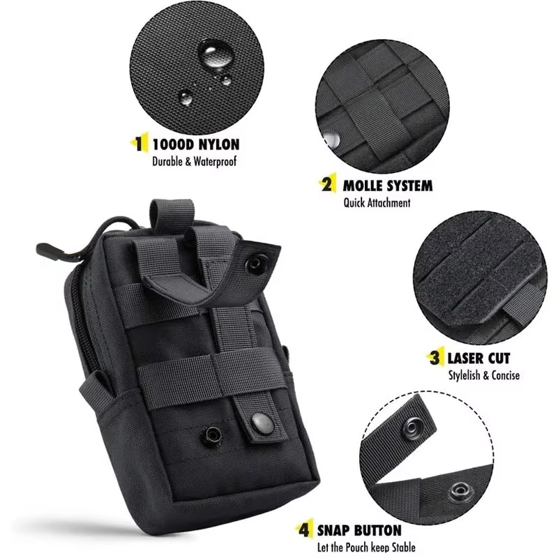 Bolsa táctica MOLLE 1000D para exteriores - riñonera EDC y funda móvil - imagen 2