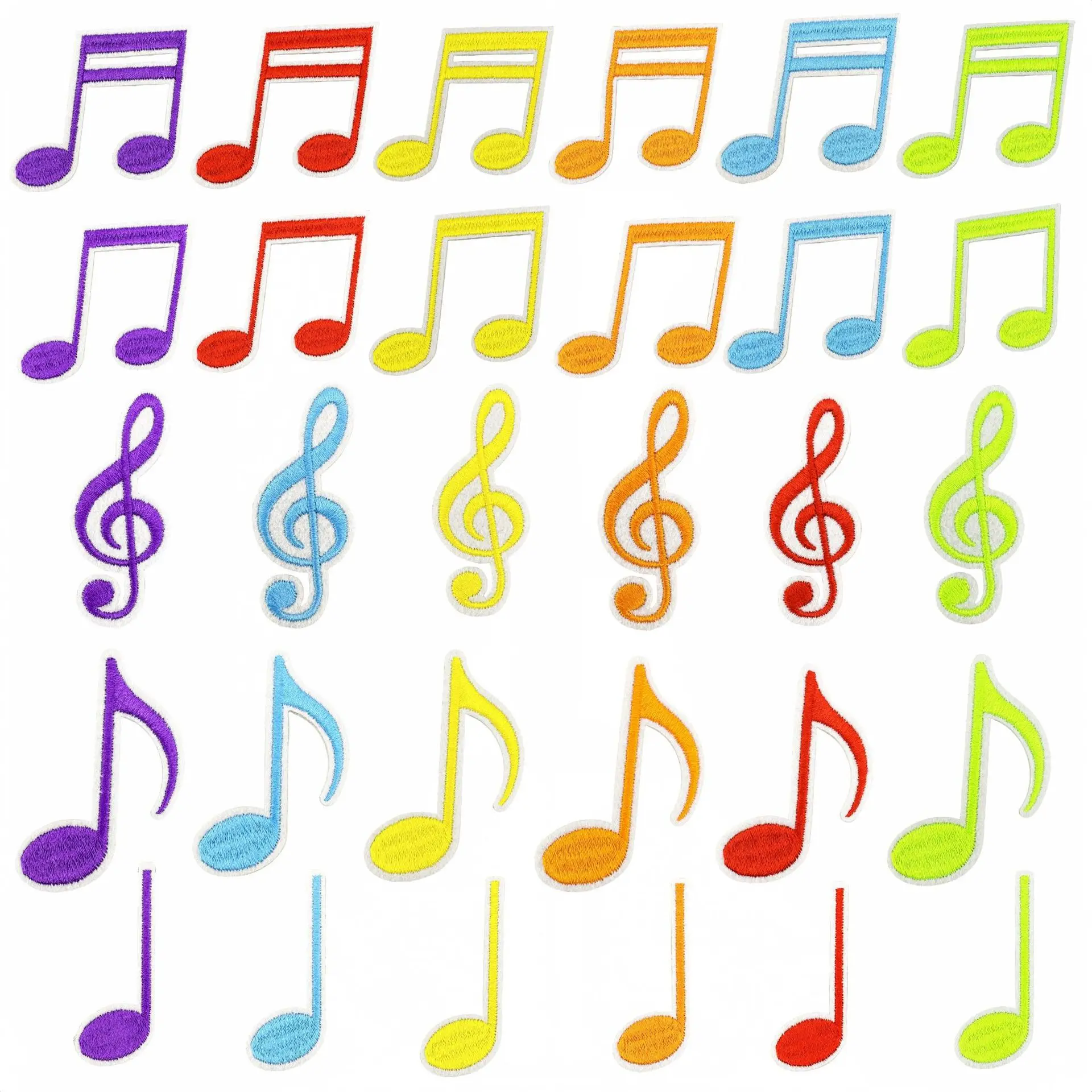 Parche táctico bordado termoadhesivo notas musicales para planchar