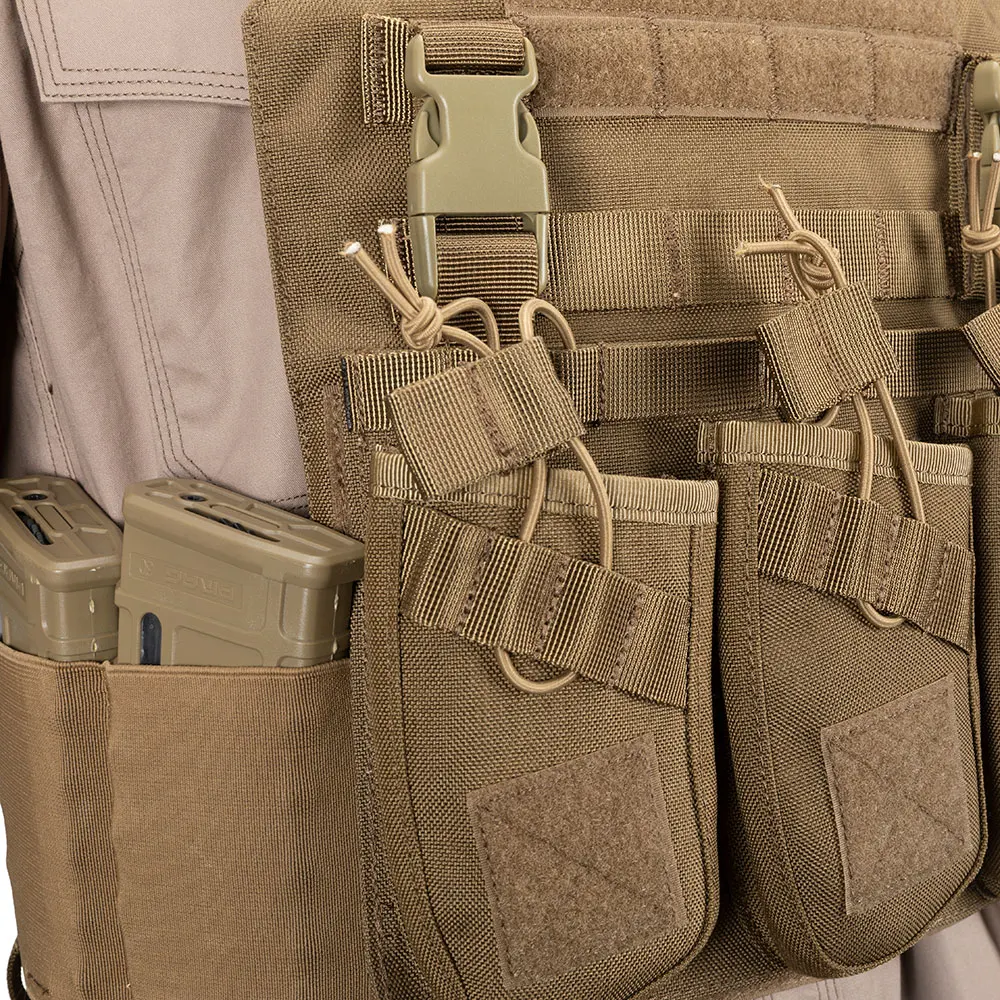 Chaleco portaplacas táctico con bolsa Triple AK para caza y Airsoft - imagen 2