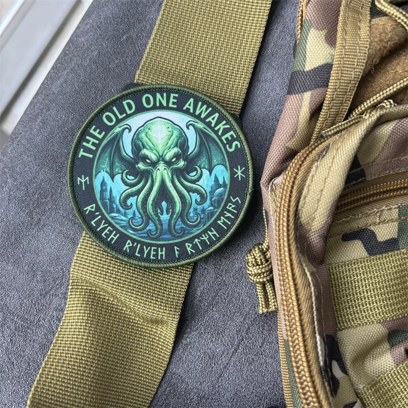 Parche táctico pulpo estampado militar insignia de moral gancho y bucle