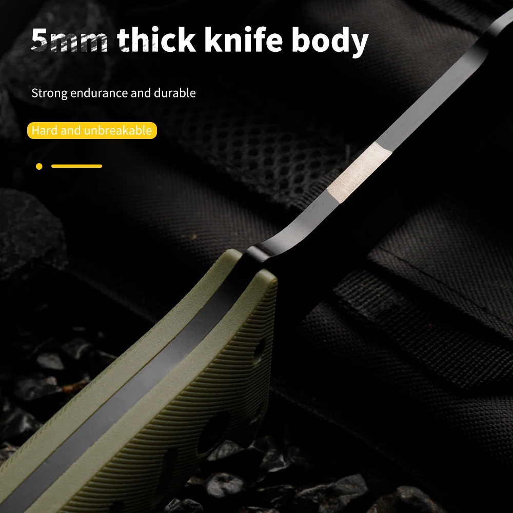 Cuchillo de supervivencia fijo para exterior con funda
