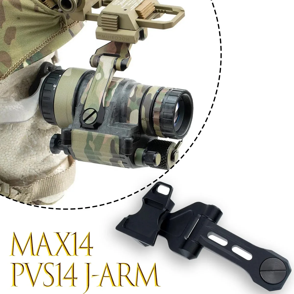 Soporte visión nocturna PVS-14 J-arm MAX14 con brazo Wilcox L4G24