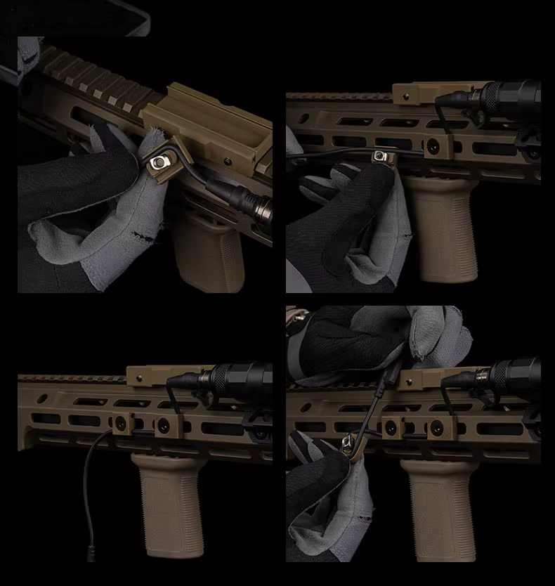 Linterna táctica metálica con láser y soporte M-LOK para cable - imagen 2