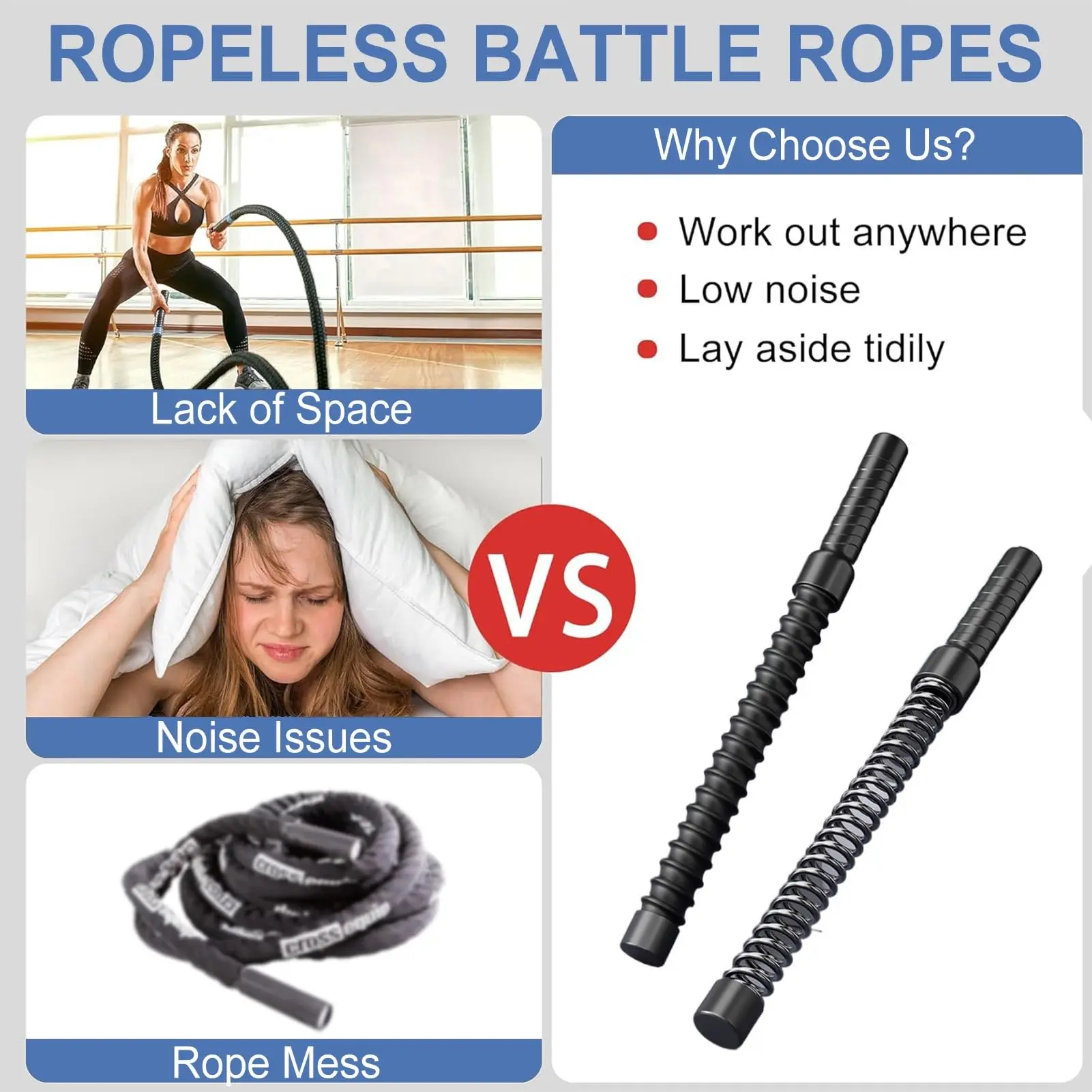 Cuerda de saltar sin cable para cardio y entrenamiento con gran rebote - imagen 3