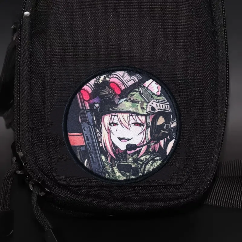 Parche táctico de moral chica anime con cierre de velcro - imagen 2