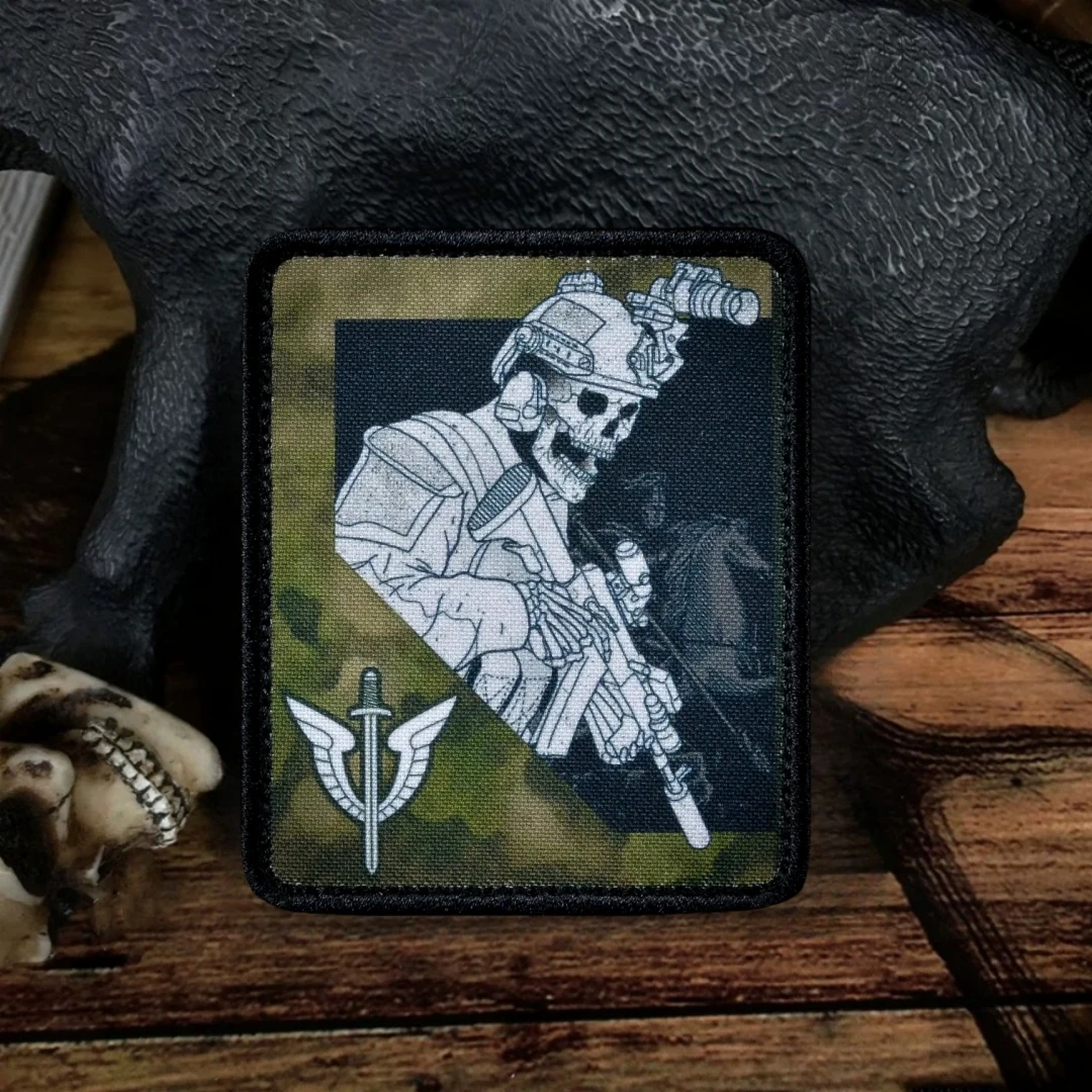 Parche táctico velcro calavera cuervo fuerzas especiales - imagen 4