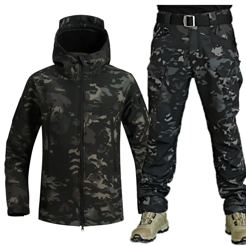 Conjunto táctico camuflaje hombre Softshell impermeable multibolsillos - imagen 5