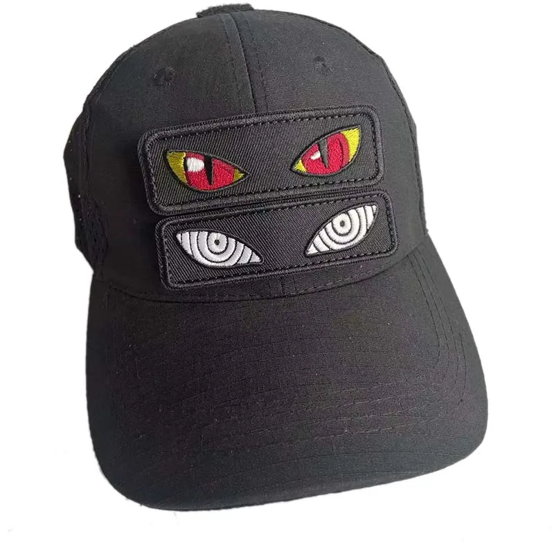Parche táctico PVC ojos de gato luminiscente negro – bordado