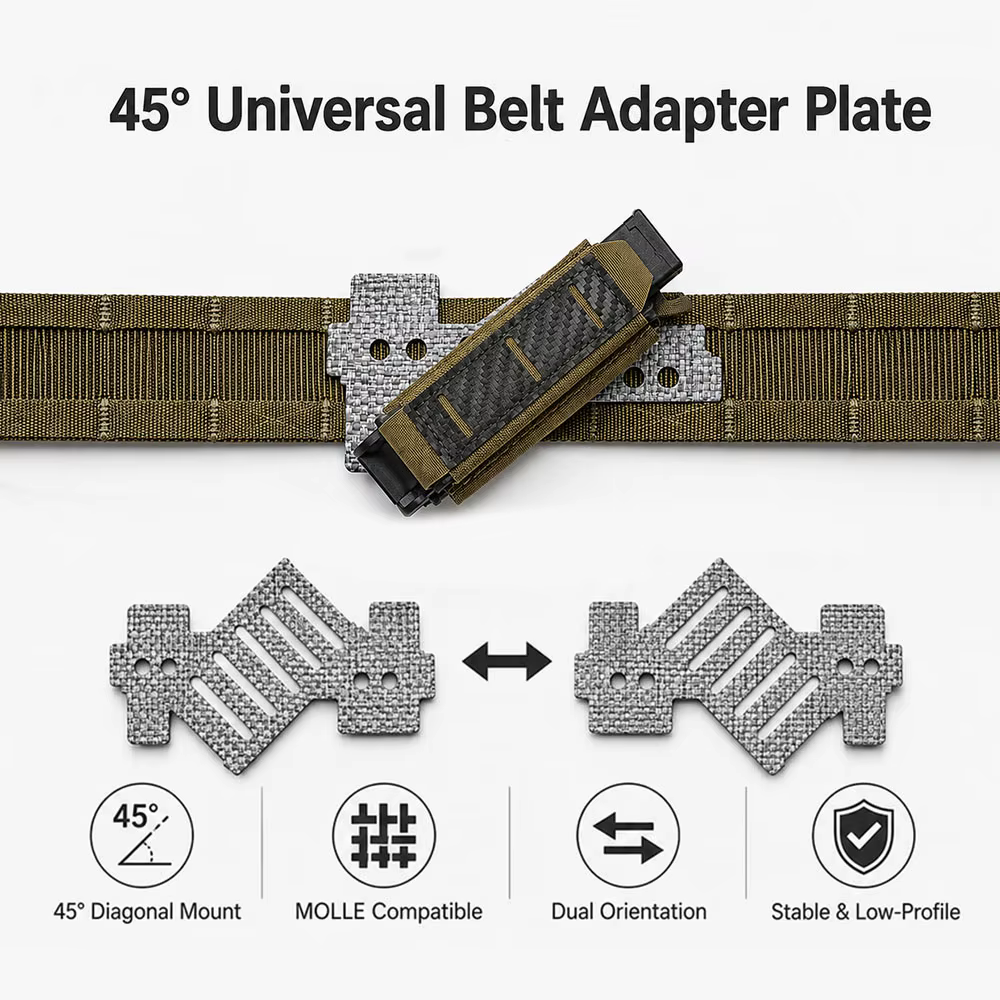Placa adaptadora MOLLE táctica universal para cinturón o chaleco - imagen 3