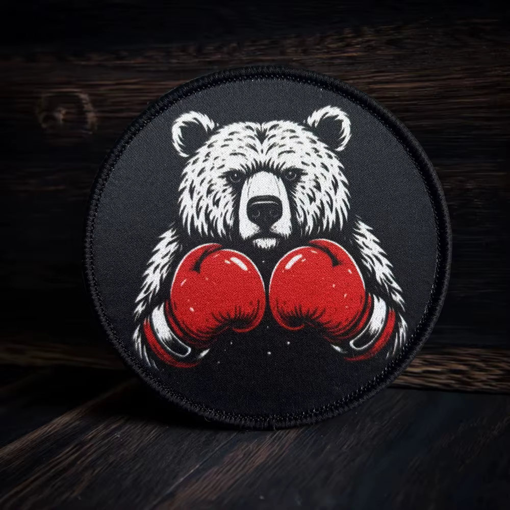 Parche táctico velcro gancho y bucle boxeo Bear Grizzly enojado - imagen 2