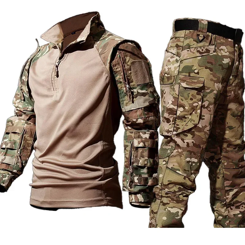 Uniforme táctico hombre con camiseta de tiro y pantalón cargo