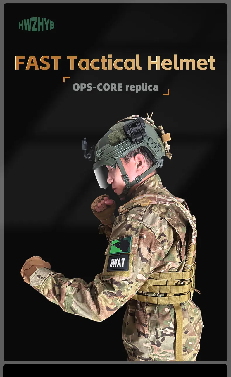 Casco Airsoft MH frontal con sistema de ajuste