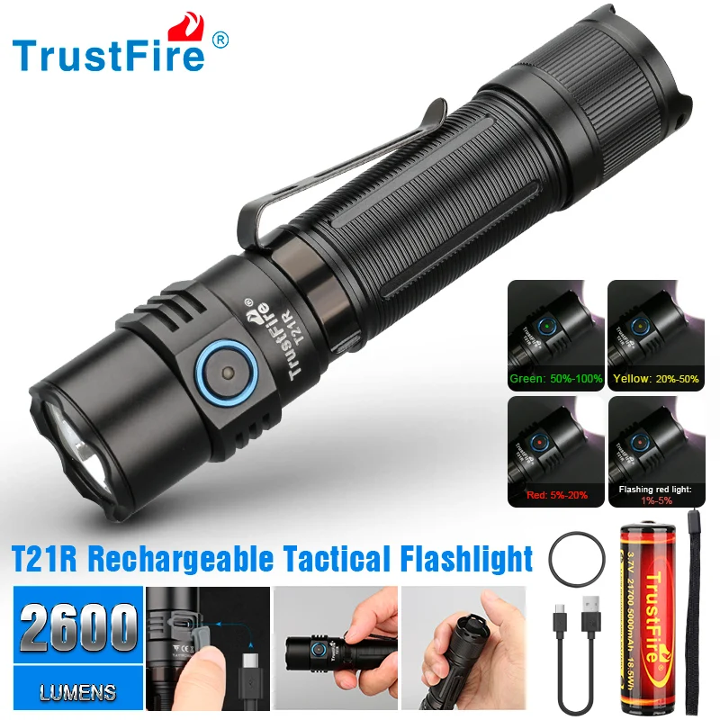 Trustfire T21R linterna táctica LED alto rendimiento para uso exterior